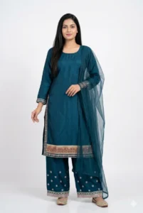 Blue Kurtis Palazzo Dupatta set