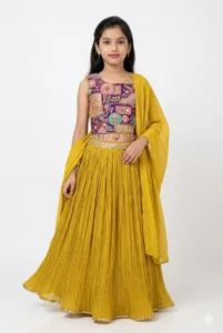 Designer Girls Lehenga Choli in Mustard Yellow