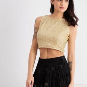 BLACK EMBROIDERED LEHENGA SET