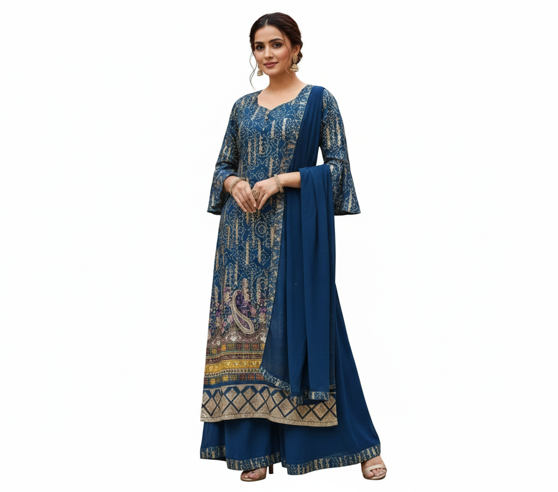 Blue Kurti Palazzo