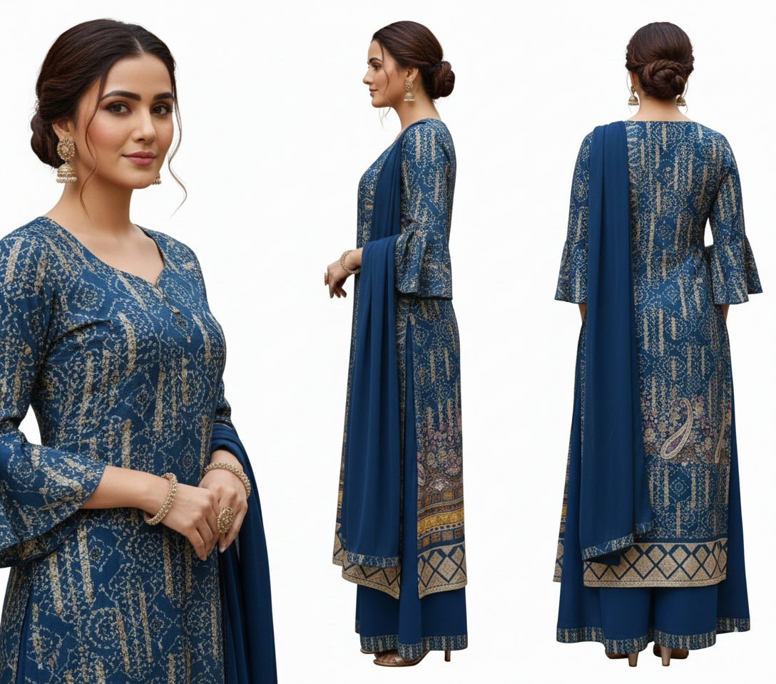 Blue Kurti Palazzo