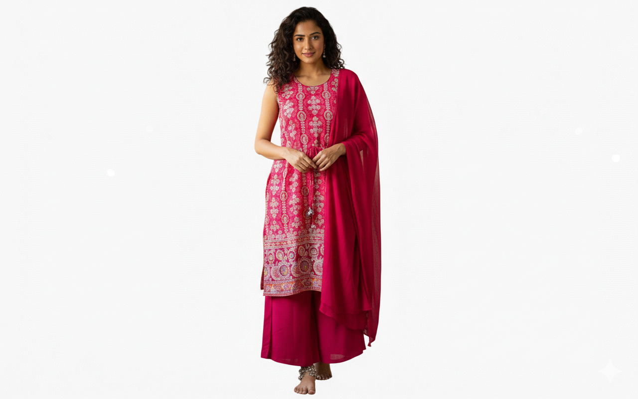 Elegant Ethnic Kurta Set with Dupatta