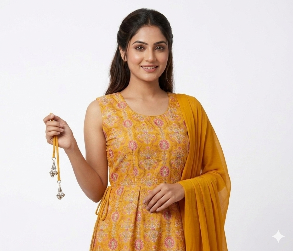 yellow peplum palazzo with dupatta