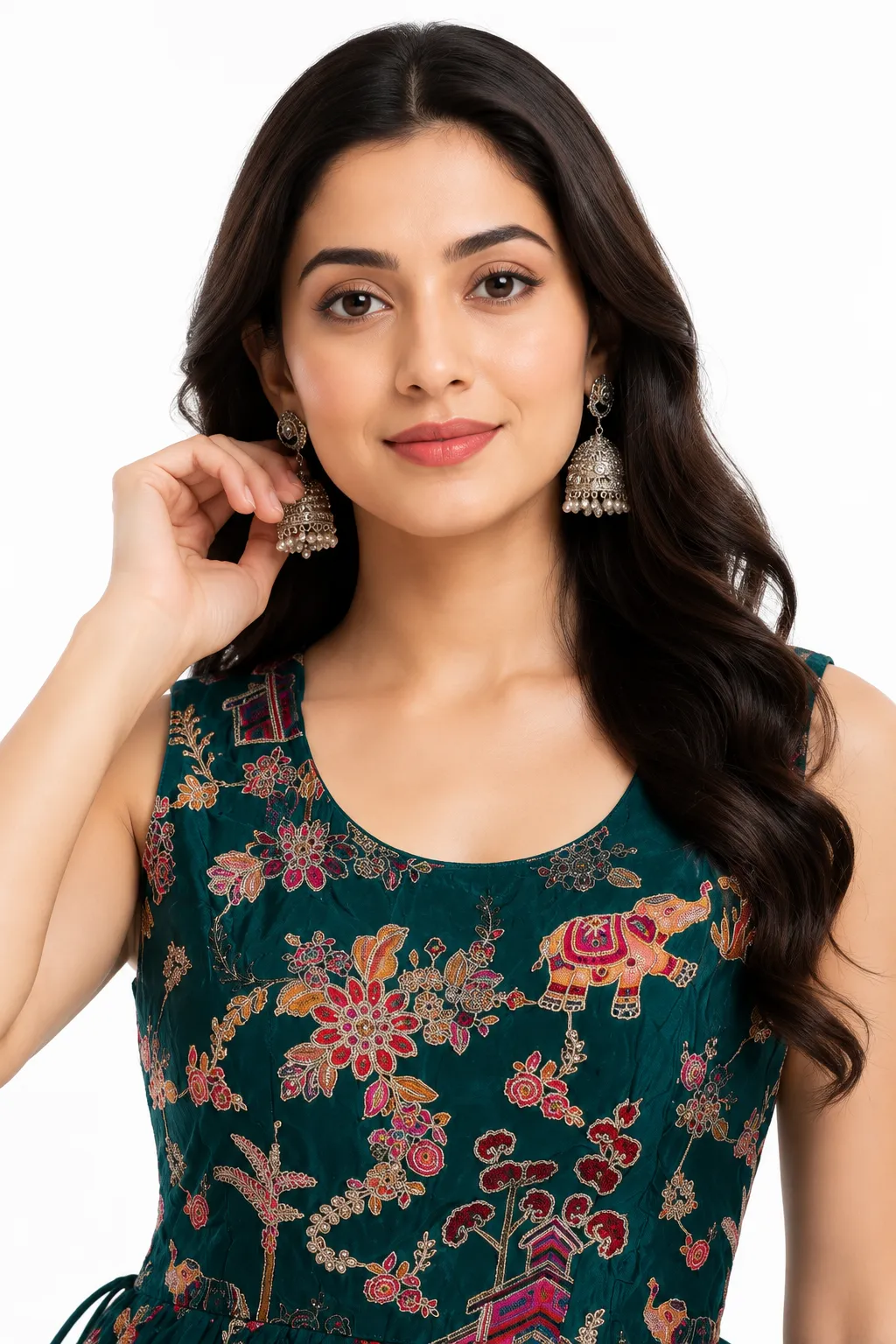 Teal Green Embroidered Kurta Palazzo Set With Dupatta