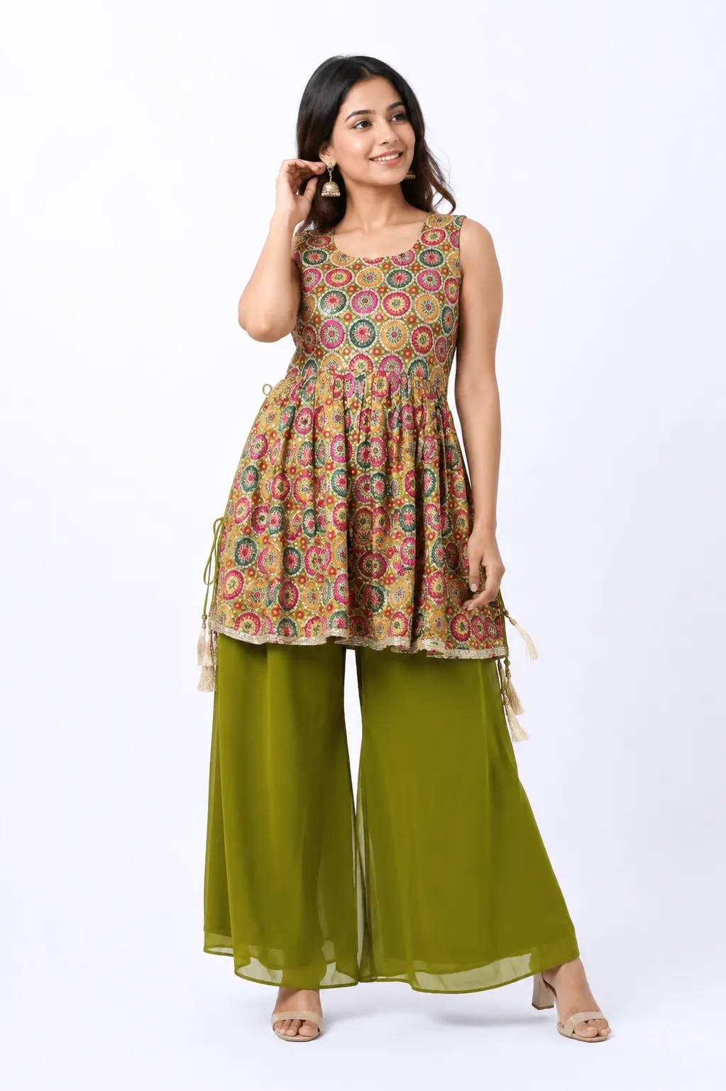 Trendy Ethnic Peplum Dress