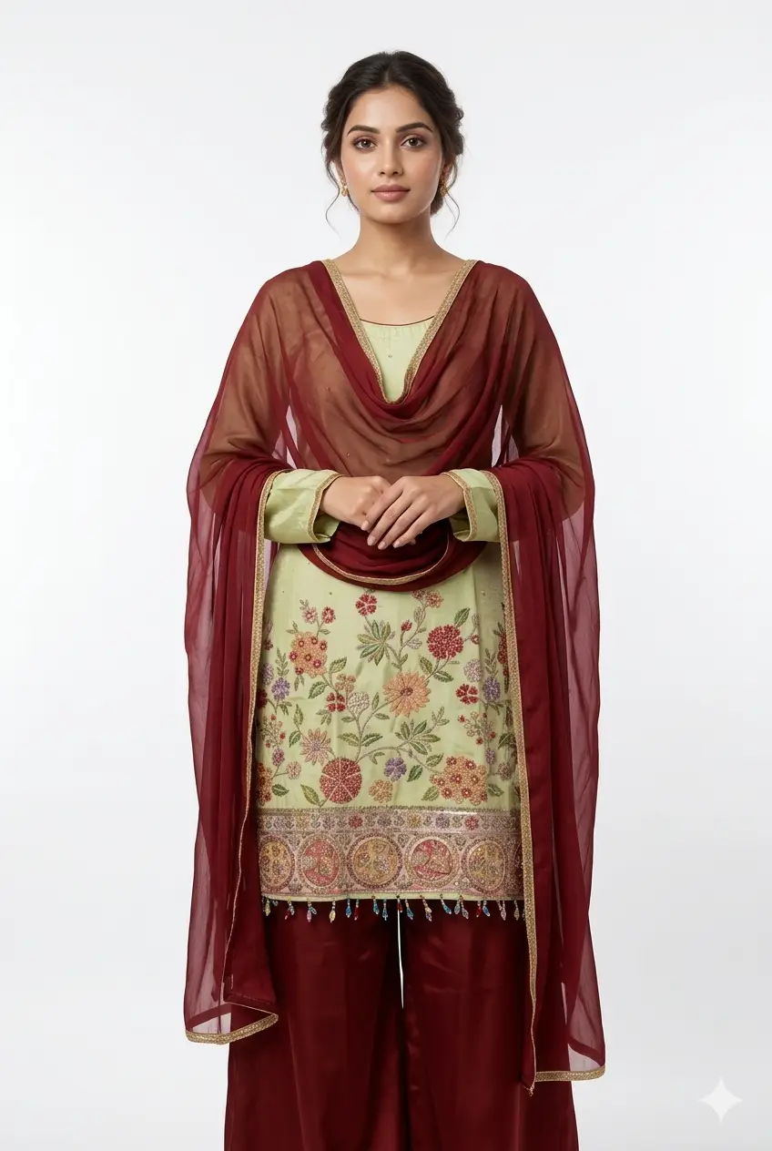 Elegant Pastel Green Kurta Set | Luxury Fashion Kurti