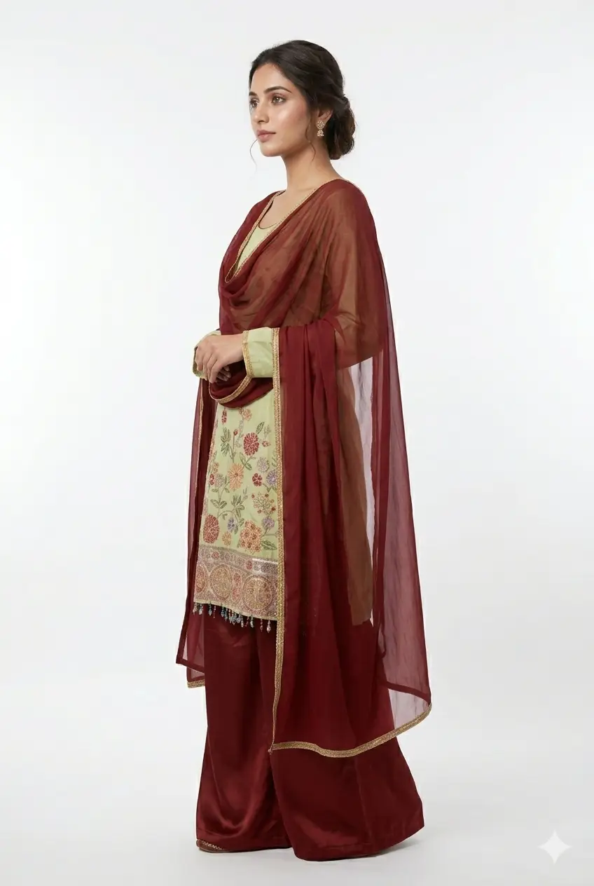 Elegant Pastel Green Kurta Set | Luxury Fashion Kurti