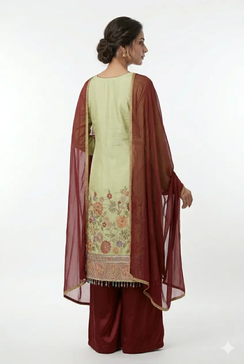 Elegant Pastel Green Kurta Set | Luxury Fashion Kurti