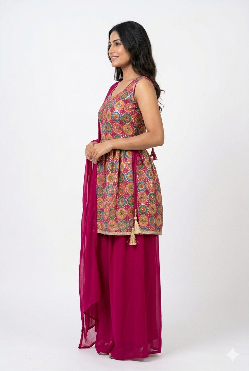 Rani Pink Chinon Top with Georgette Paolazzo