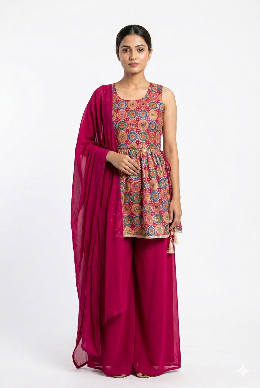 Rani Pink Chinon Top with Georgette Paolazzo