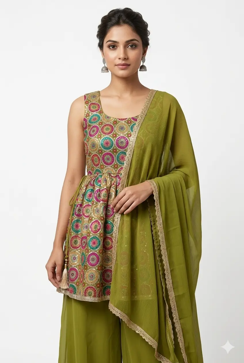 Trendy Ethnic Peplum Dress