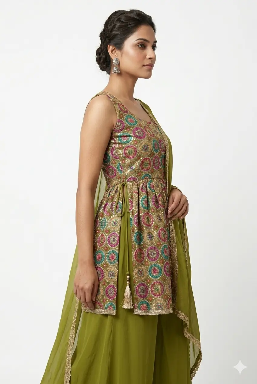 Trendy Ethnic Peplum Dress