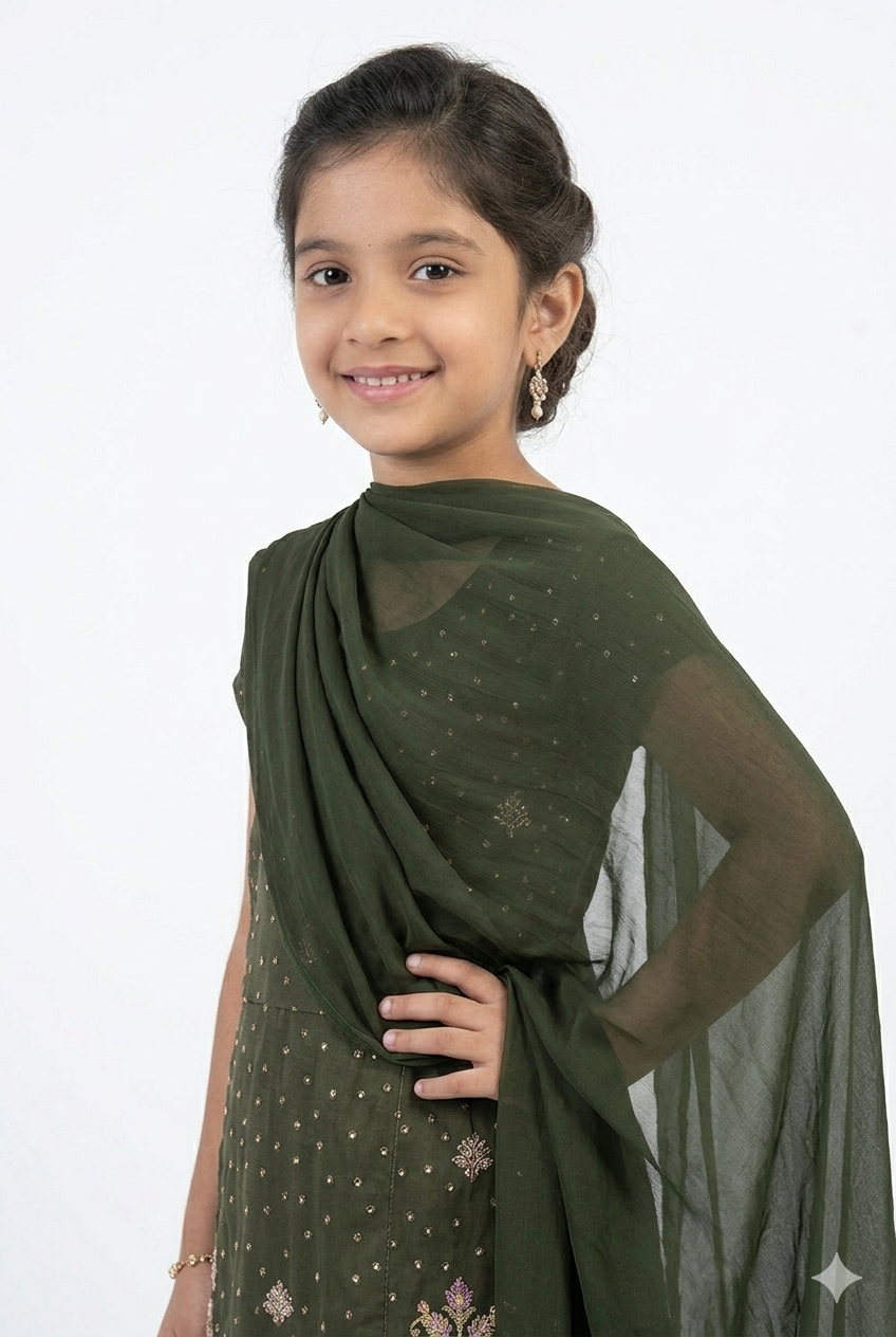 Green colour kurti palazzo