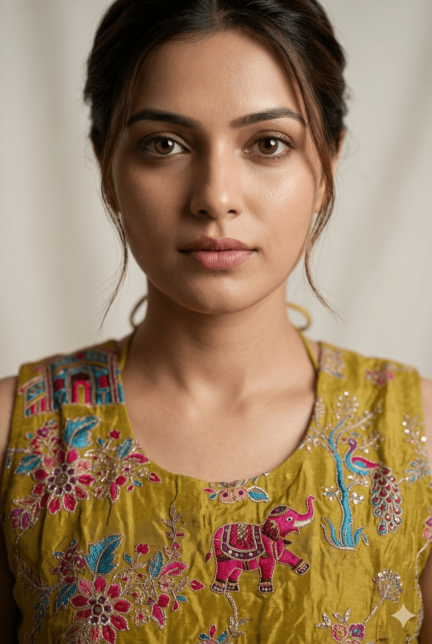 Yellow colour peplum plazzo dupatta