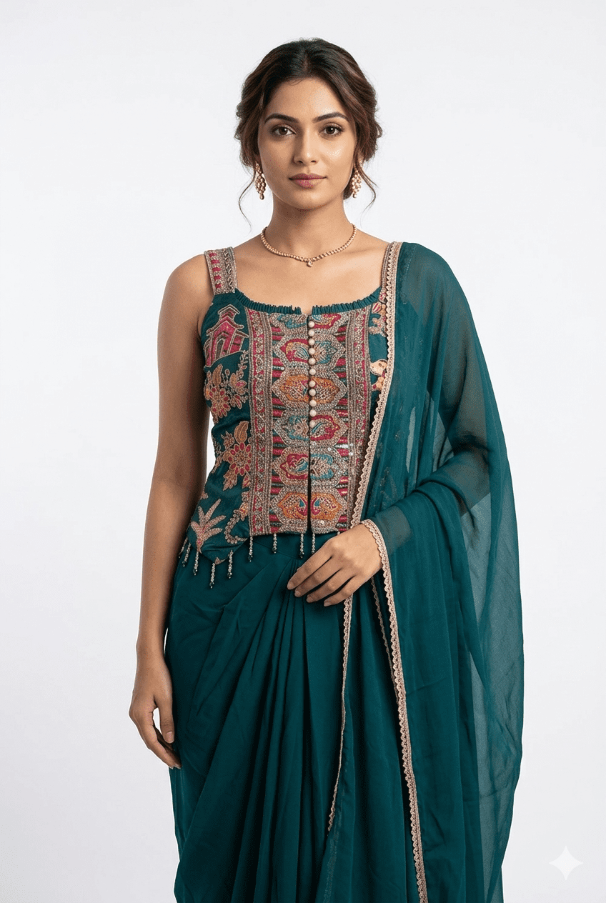 Indo western latest luxury falsha colour