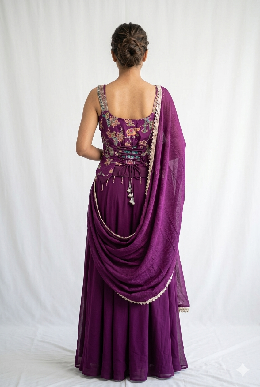 Indo western latest luxury falsha colour