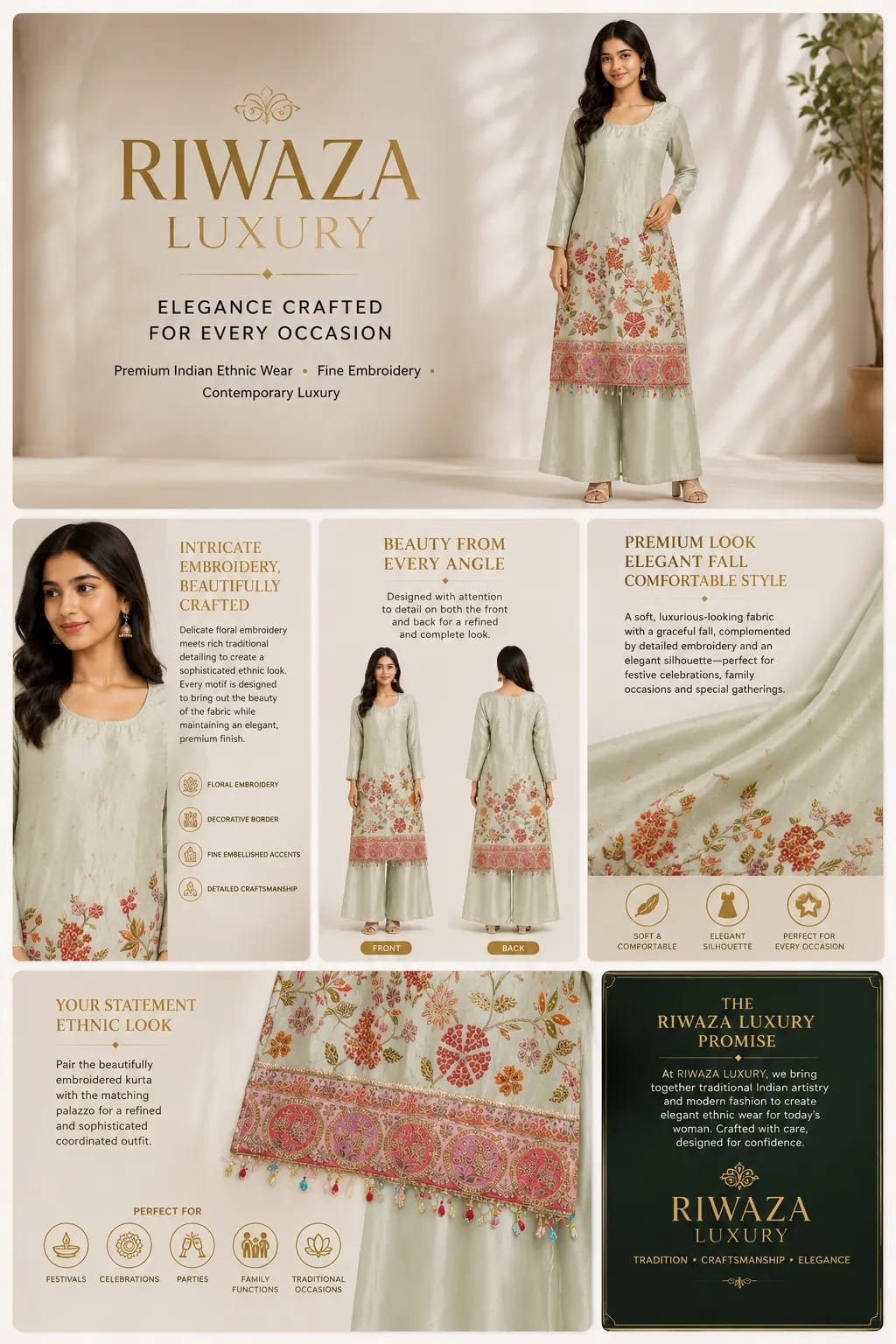 ibrant Pink Embroidered Peplum palazzo Set