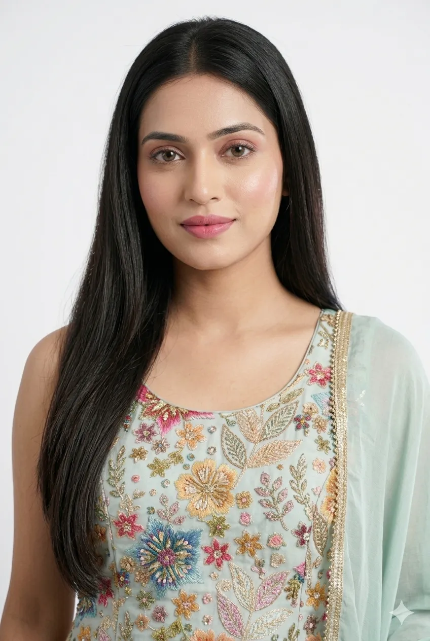 Blush Pista Embroidered Palazzo Set With Dupatta