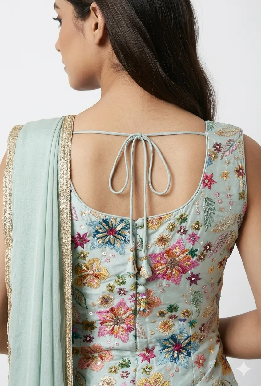Blush Pista Embroidered Palazzo Set With Dupatta