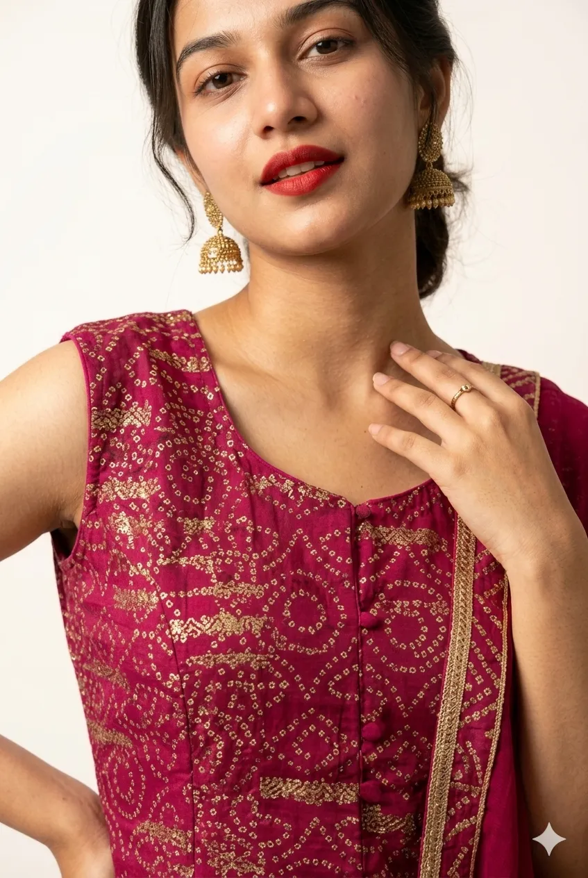Pink Embroidered Kurta Palazzo Set With Dupatta