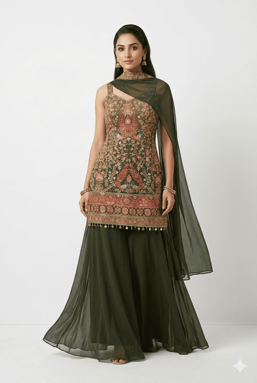 Ethnic wear for palazzo and dupatta