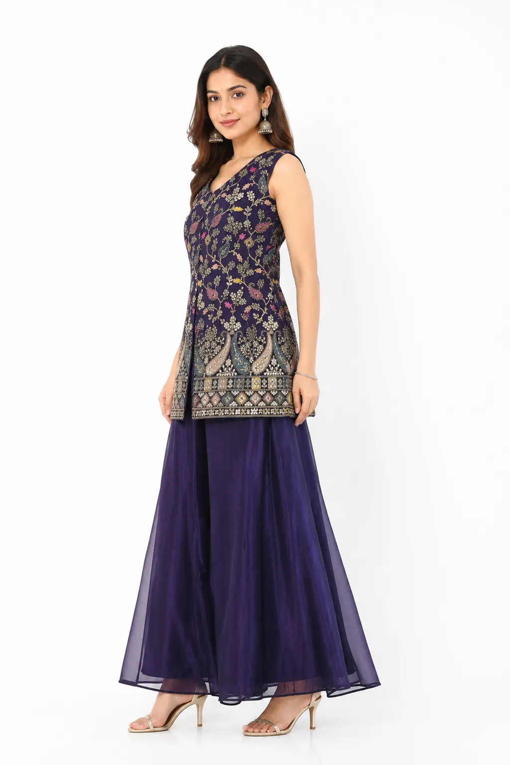 coffee cor-set Palazzo Set for Women | Designer Ethnic 3 Piece Outfit