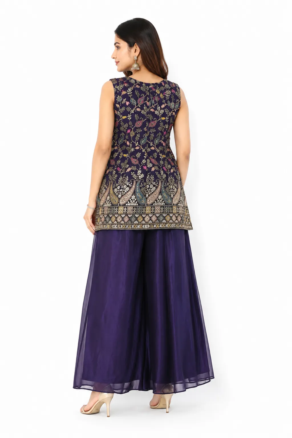 coffee cor-set Palazzo Set for Women | Designer Ethnic 3 Piece Outfit