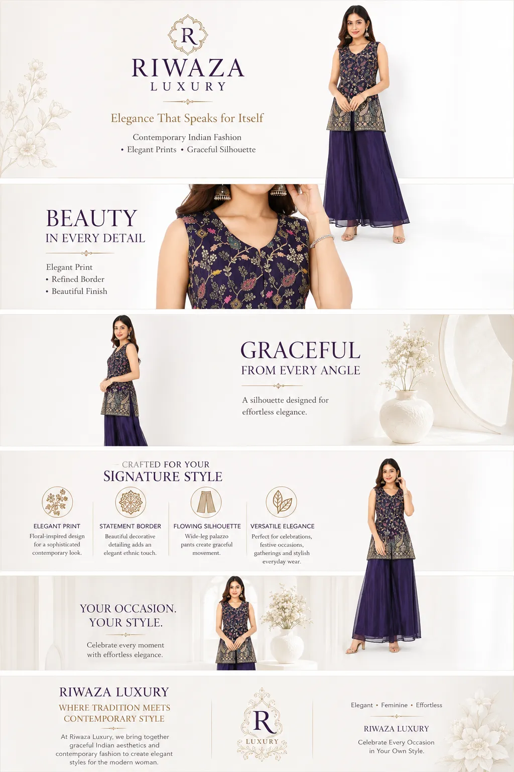coffee cor-set Palazzo Set for Women | Designer Ethnic 3 Piece Outfit